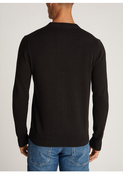 Bisiklet Yaka Normal Baskılı Siyah Erkek Kazak J30J325670BEH Instıtutıonal Sweater fiyatları