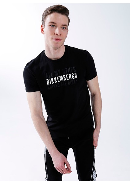 Bisiklet Yaka Siyah Erkek T-Shirt C 4 101 2c E 1811