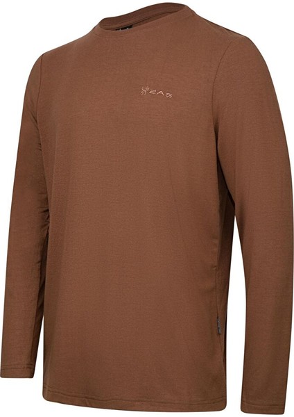 Vernon Erkek Uzun Kol Viloft T-Shirt Kahverengi