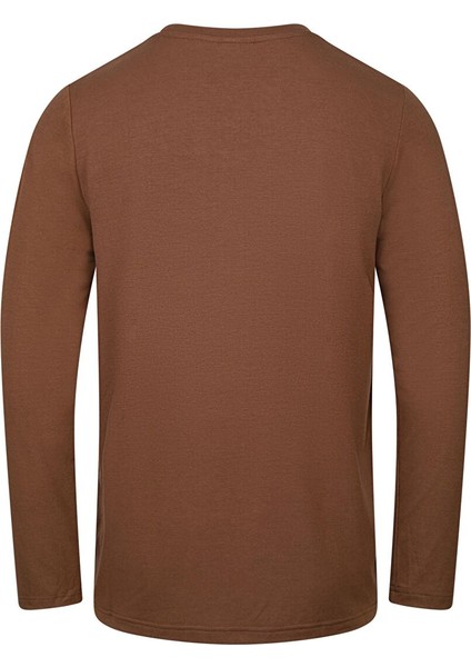 Vernon Erkek Uzun Kol Viloft T-Shirt Kahverengi