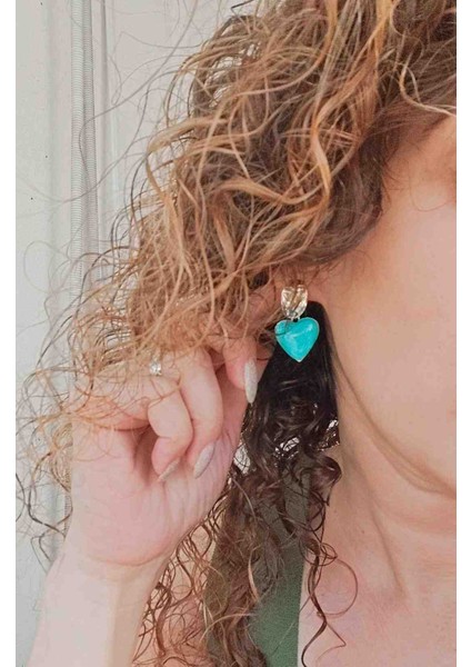 Çelik Mineli Kalpli Model Küpe Yeni Sezon Trend Modeller Yaz Trendleri modelleri