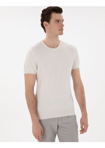 Ekru Slim Fit Kazak