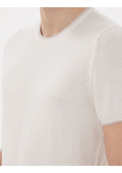Ekru Slim Fit Kazak