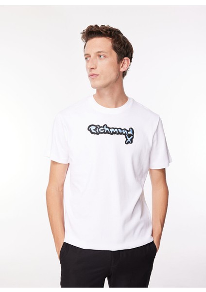 Bisiklet Yaka Beyaz Erkek T-Shirt UMA23002TS fiyatları