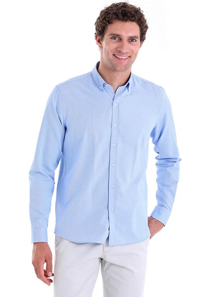 Mavi Comfort Fit Düz Düğmeli Yaka Uzun Kollu Casual Oxford Gömlek fiyatları