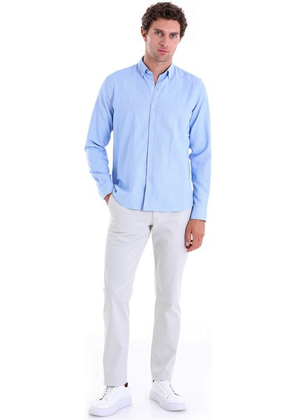 Mavi Comfort Fit Düz Düğmeli Yaka Uzun Kollu Casual Oxford Gömlek fırsatları