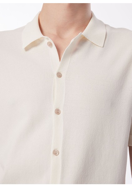 Gmg Fırenze Regular Fit Apaş Yaka Ekru Erkek Gömlek GU24MSS02001