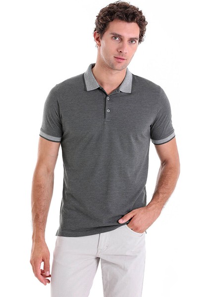 Haki Regular Fit Düz Polo Yaka Pamuklu Tişört