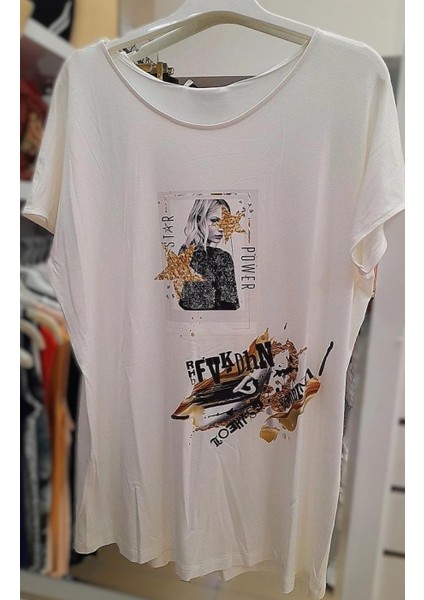 Ekru Önü Baskılı Viskon Bluz fiyatları