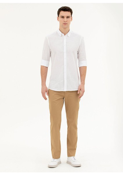 Normal Bel Normal Paça Regular Fit Deve Tüyü Erkek Pantolon Rıver