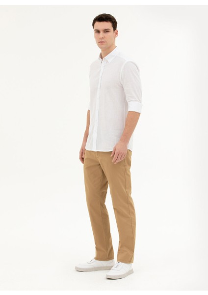 Normal Bel Normal Paça Regular Fit Deve Tüyü Erkek Pantolon Rıver