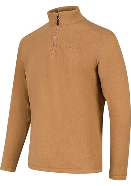 Cedric Erkek Yarım Fermuarlı Ince Polar Sweatshirt Camel