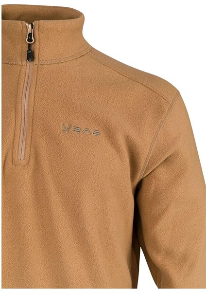 Cedric Erkek Yarım Fermuarlı Ince Polar Sweatshirt Camel