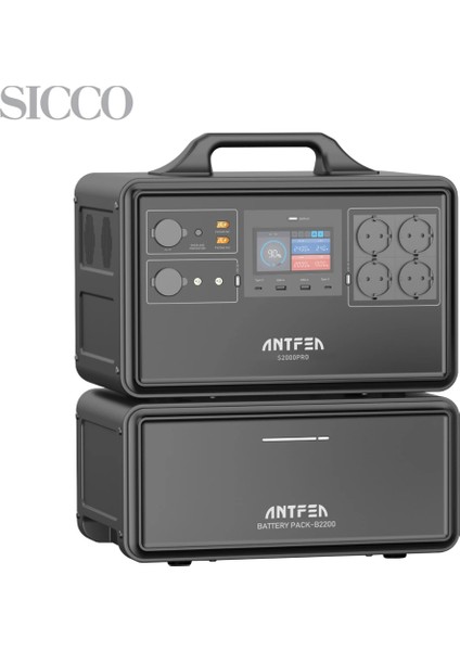 Sicco - Antfea S2200PRO Taşınabilir Güç Sistemi & B2200F Backup Batarya