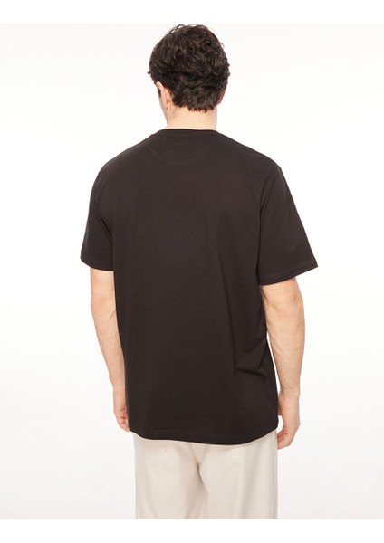 Bisiklet Yaka Siyah Erkek T-Shirt 75OAHI02 indirimleri