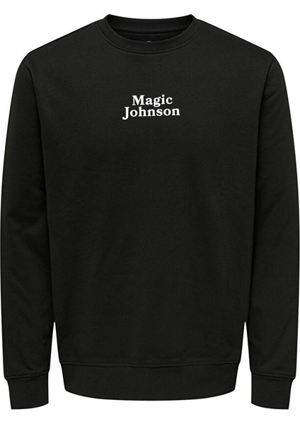 Siyah Erkek O Yaka Baskılı Sweatshirt 22027894_ONSCELEBRITY Reg Crew Neck indirimleri