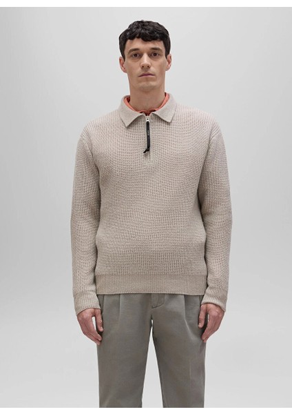 Bej Erkek Polo Slim Fit Kazak Q M171 5623 fiyatları