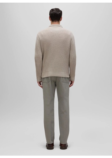 Bej Erkek Polo Slim Fit Kazak Q M171 5623 modelleri