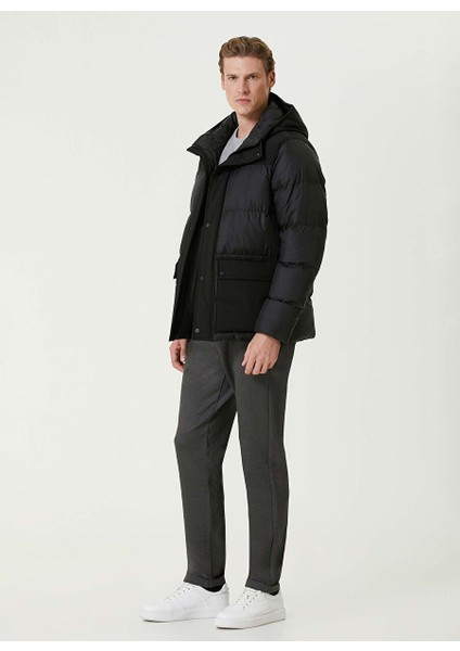 Gri Melanj Erkek Bisiklet Slim Fit Düz Sweatshirt 1093010