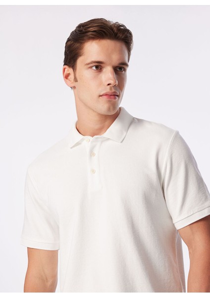 Ekru Erkek Slim Fit Polo T-Shirt 1090399