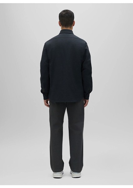 Antrasit Erkek Gömlek Slim Fit Gömlek Ceket A CE27 Z058