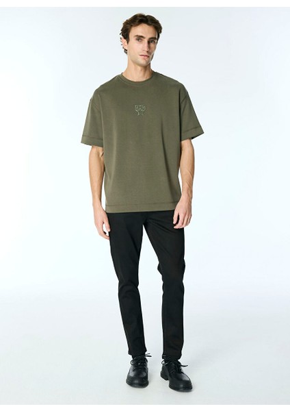 Gmg Fırenze Haki Erkek Oversize T-Shirt GU24MFW03006