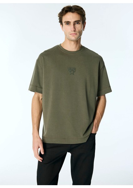 Gmg Fırenze Haki Erkek Oversize T-Shirt GU24MFW03006