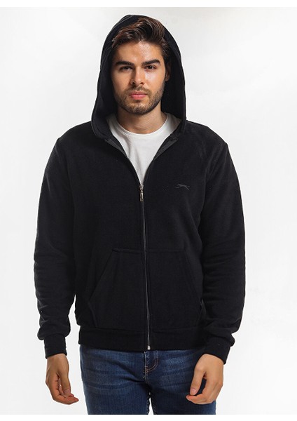 ST21WE064-500SAMSON Düz Siyah Erkek Polar Sweatshırt