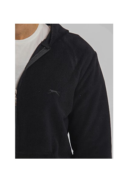 ST21WE064-500SAMSON Düz Siyah Erkek Polar Sweatshırt