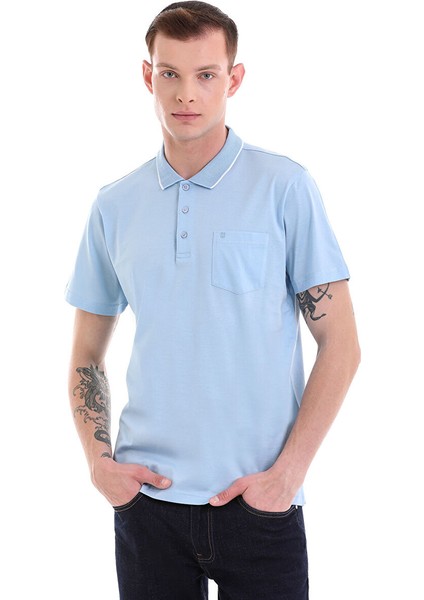 Mavi Regular Fit Düz Merserize Polo Yaka 100% Pamuk Tişört