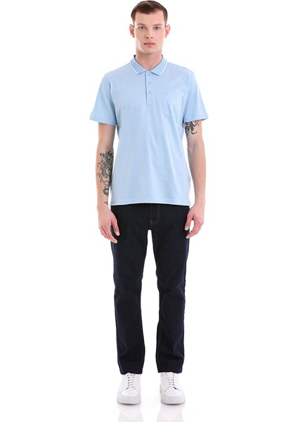 Mavi Regular Fit Düz Merserize Polo Yaka 100% Pamuk Tişört