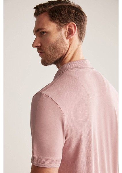 Vintage Görünümlü Pembe Polo Yaka T-Shirt modelleri