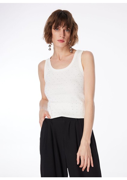 Kırık Beyaz Kadın U Yaka Basic Atlet F4SL-TST0655 modelleri