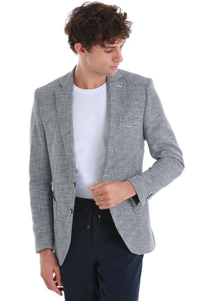 Lacivert Comfort Fit Mono Yaka Klasik Ceket indirimleri