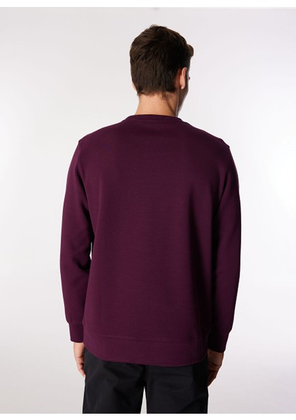 Mürdüm Erkek Bisiklet Yaka Relaxed Baskılı Sweatshirt D4WM-SWT3220