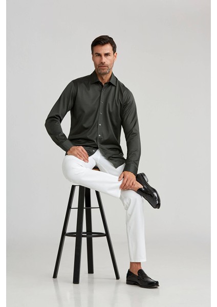 Platınıum Regular Fit Gömlek Haki PLTG019_49