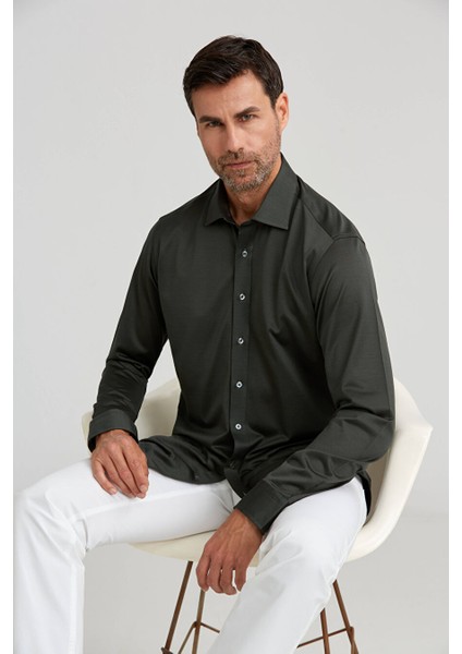 Platınıum Regular Fit Gömlek Haki PLTG019_49 modelleri
