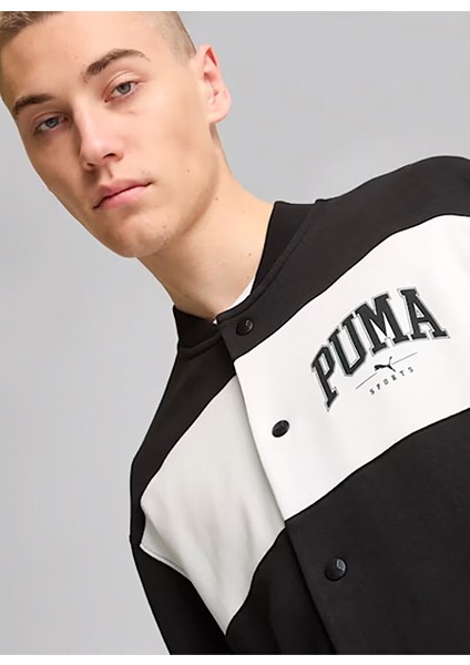 Siyah Erkek Fermuarlı Normal Düz Zip Ceket 68179901 Puma Squad Bomber Jacket