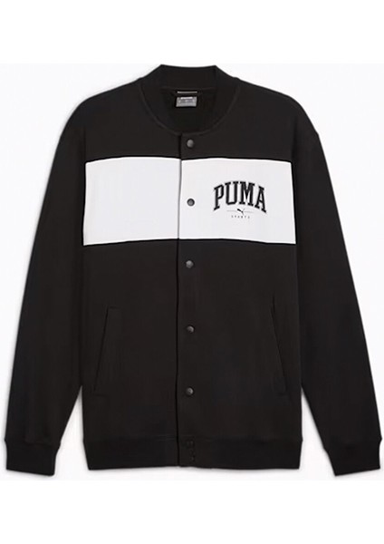 Siyah Erkek Fermuarlı Normal Düz Zip Ceket 68179901 Puma Squad Bomber Jacket