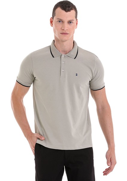 Yeşil Regular Fit Düz 100% Pamuklu Polo Yaka Tişört