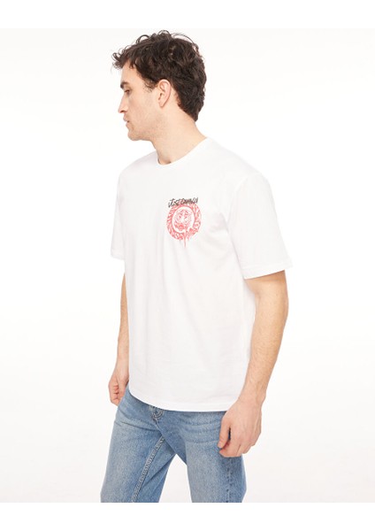 Bisiklet Yaka Beyaz Erkek T-Shirt 75OAHG03 modelleri