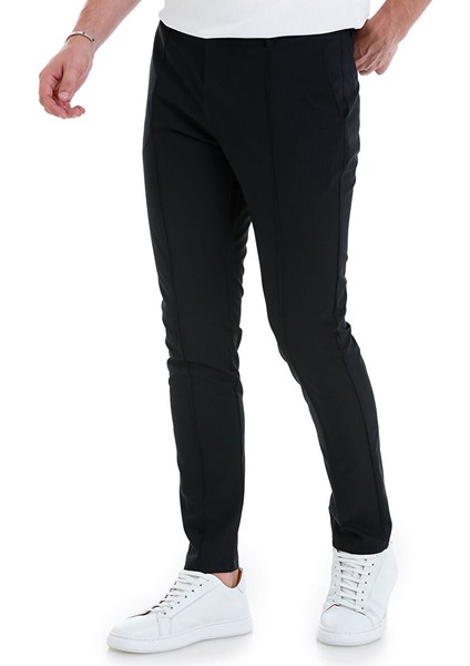 Lacivert Dinamik Fit Düz Yandan Cepli Jogger Pantolon