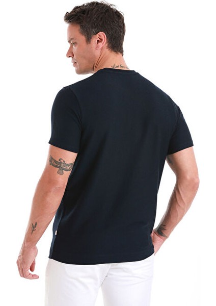 Lacivert Regular Fit Düz Bisiklet Yaka Tişört