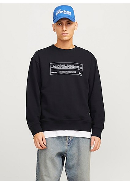 Siyah Erkek Bisiklet Relaxed Sweatshirt Jcoalpha Sweat Crew Neck fiyatları