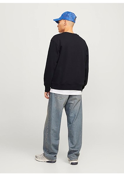 Siyah Erkek Bisiklet Relaxed Sweatshirt Jcoalpha Sweat Crew Neck indirimleri