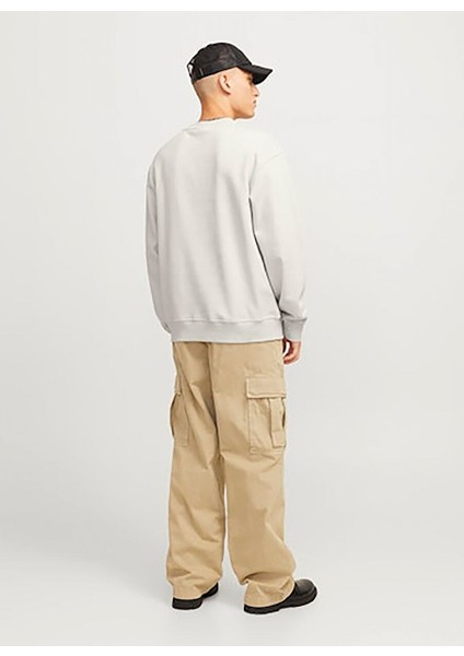 Ekru Erkek Bisiklet Yaka Relaxed Fit Sweatshirt Jcoalpha Sweat Crew Neck indirimleri