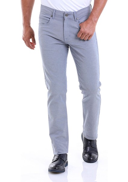 Mavi Regular Fit Desenli Pamuklu 5 Cep Kanvas Pantolon