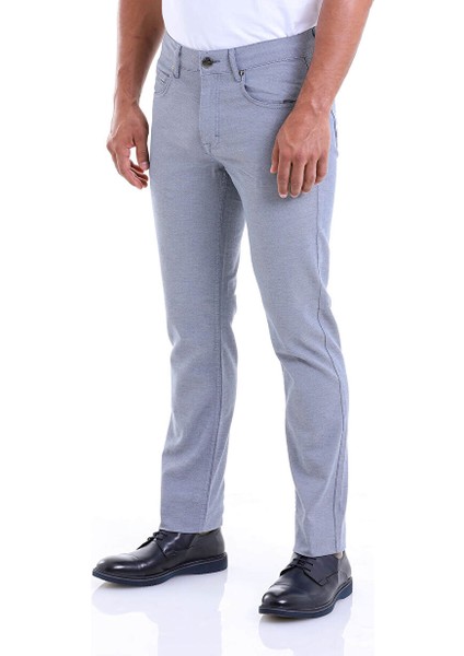 Mavi Regular Fit Desenli Pamuklu 5 Cep Kanvas Pantolon