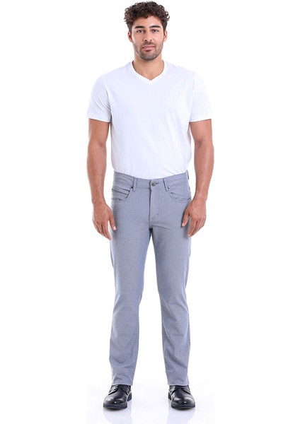 Mavi Regular Fit Desenli Pamuklu 5 Cep Kanvas Pantolon