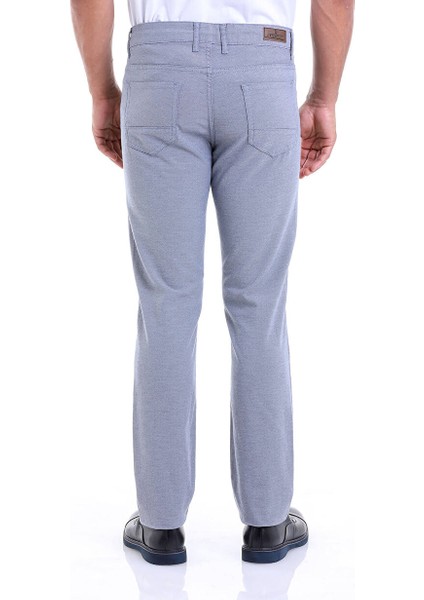 Mavi Regular Fit Desenli Pamuklu 5 Cep Kanvas Pantolon